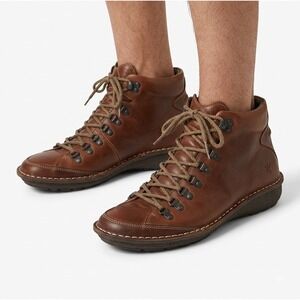 Pikolinos Mens Brown Leather Ankle Boots Hiking Mid Top Lace Up EUR 42
